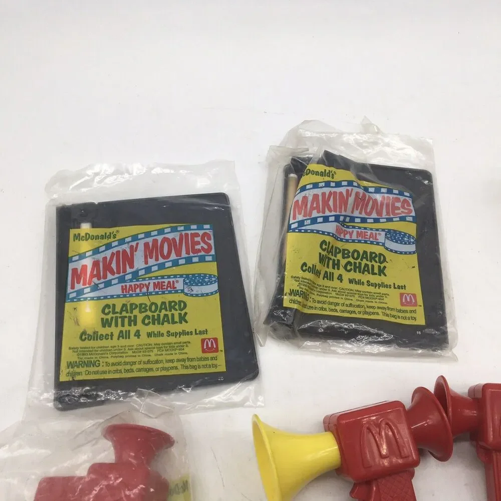 1993 McDonald's Makin' Movies Happy Meal Toy Set Director's Megaphone Camera